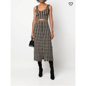 Altuzarra Argia Gingham-check crop-top NWOT